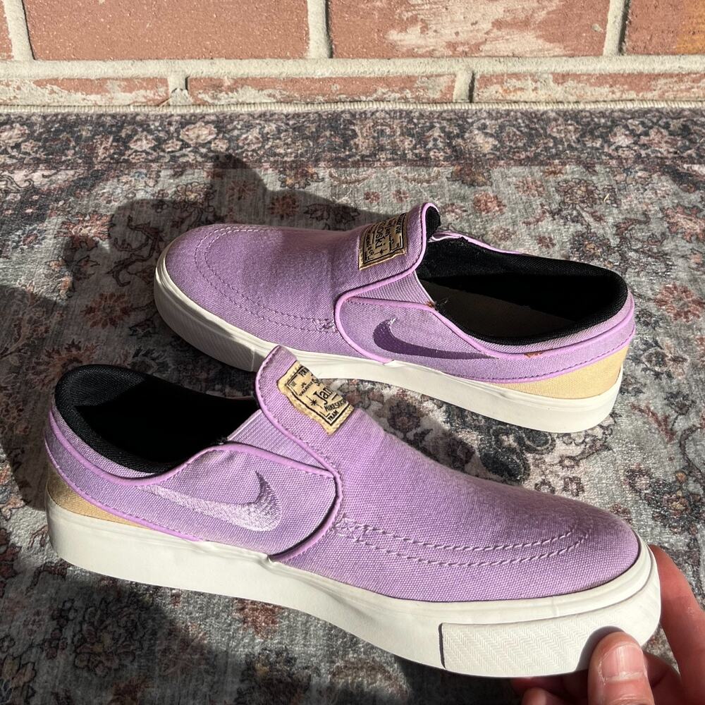Nike SB Stefan Janoski Slip On / Youth 5.5 / Canvas Skate Shoes Violet Purple - Picture 9 of 13